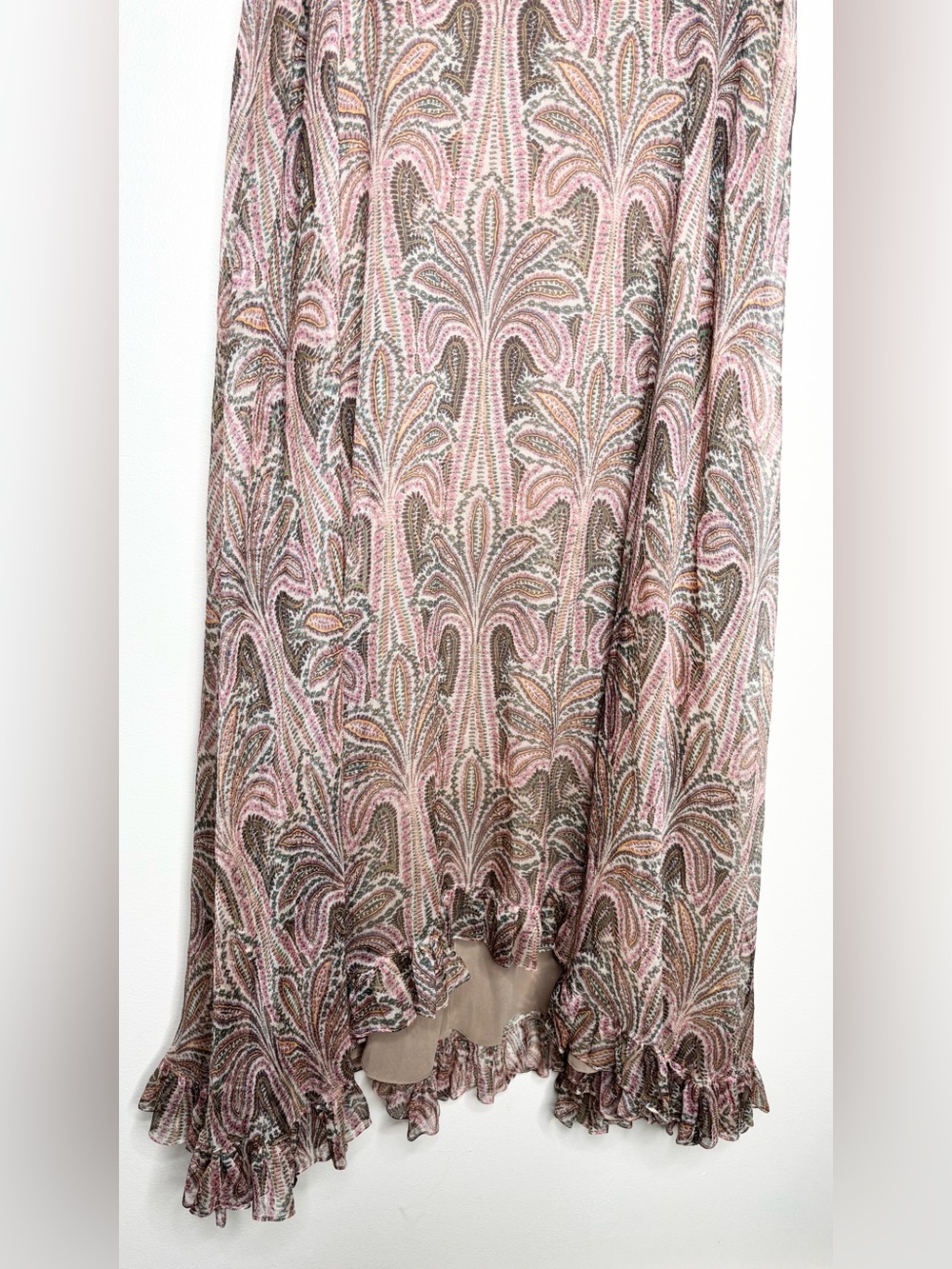 Etro Printed Silk Paisley High-Low Maxi Skirt IT 44 US 8 NWT - Picture 11 of 14